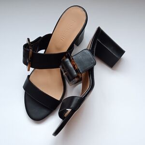 Fabianelli Leather 2 Strap Stacked Heel US Sz. 9.5